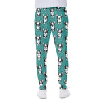 Cartoon Boston Terrier Pattern Print Scuba Joggers