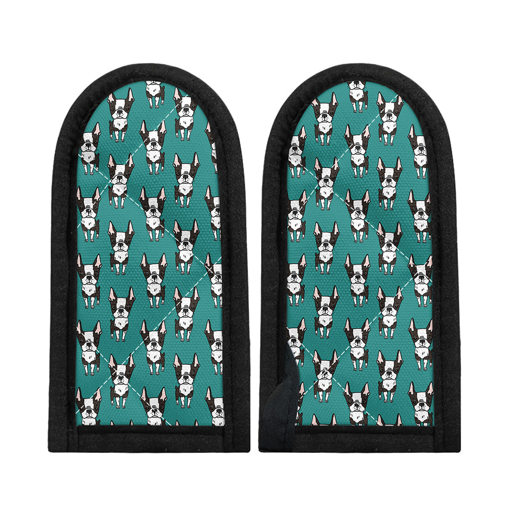 Cartoon Boston Terrier Pattern Print Skillet Handle Cover