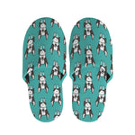 Cartoon Boston Terrier Pattern Print Slippers