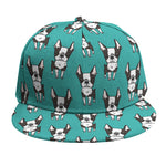 Cartoon Boston Terrier Pattern Print Snapback Cap