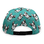 Cartoon Boston Terrier Pattern Print Snapback Cap