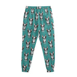 Cartoon Boston Terrier Pattern Print Sweatpants