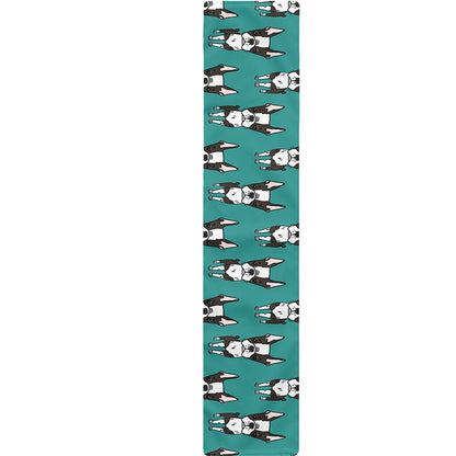 Cartoon Boston Terrier Pattern Print Table Runner