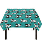 Cartoon Boston Terrier Pattern Print Tablecloth