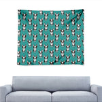 Cartoon Boston Terrier Pattern Print Tapestry