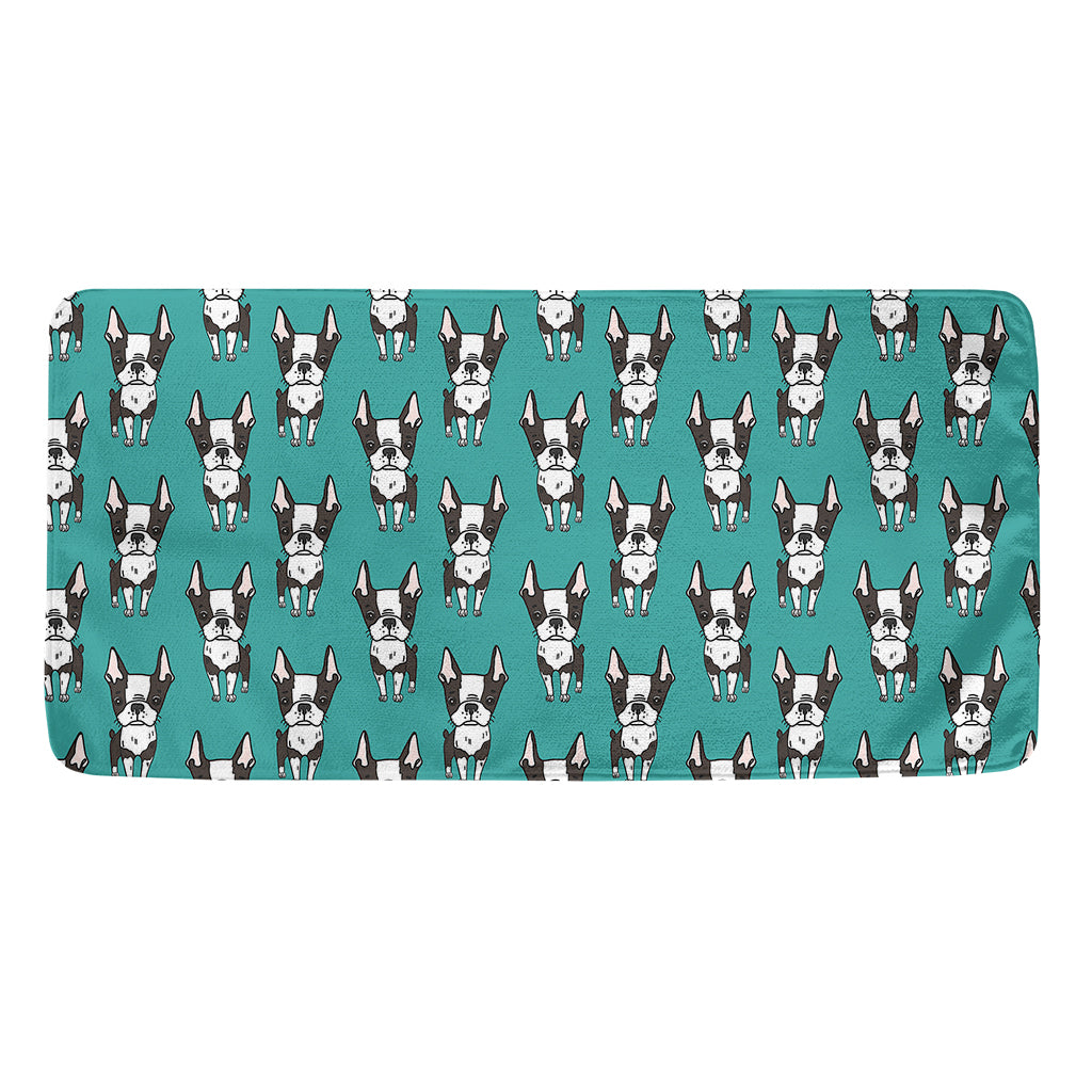 Cartoon Boston Terrier Pattern Print Towel