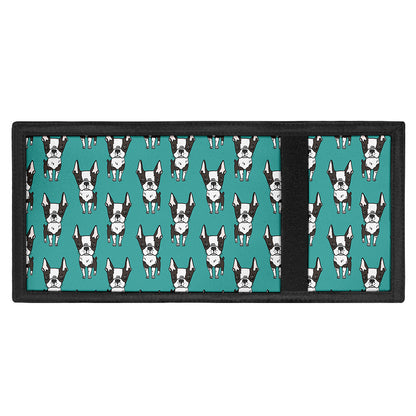 Cartoon Boston Terrier Pattern Print Trifold Wallet