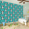 Cartoon Boston Terrier Pattern Print Wall Sticker