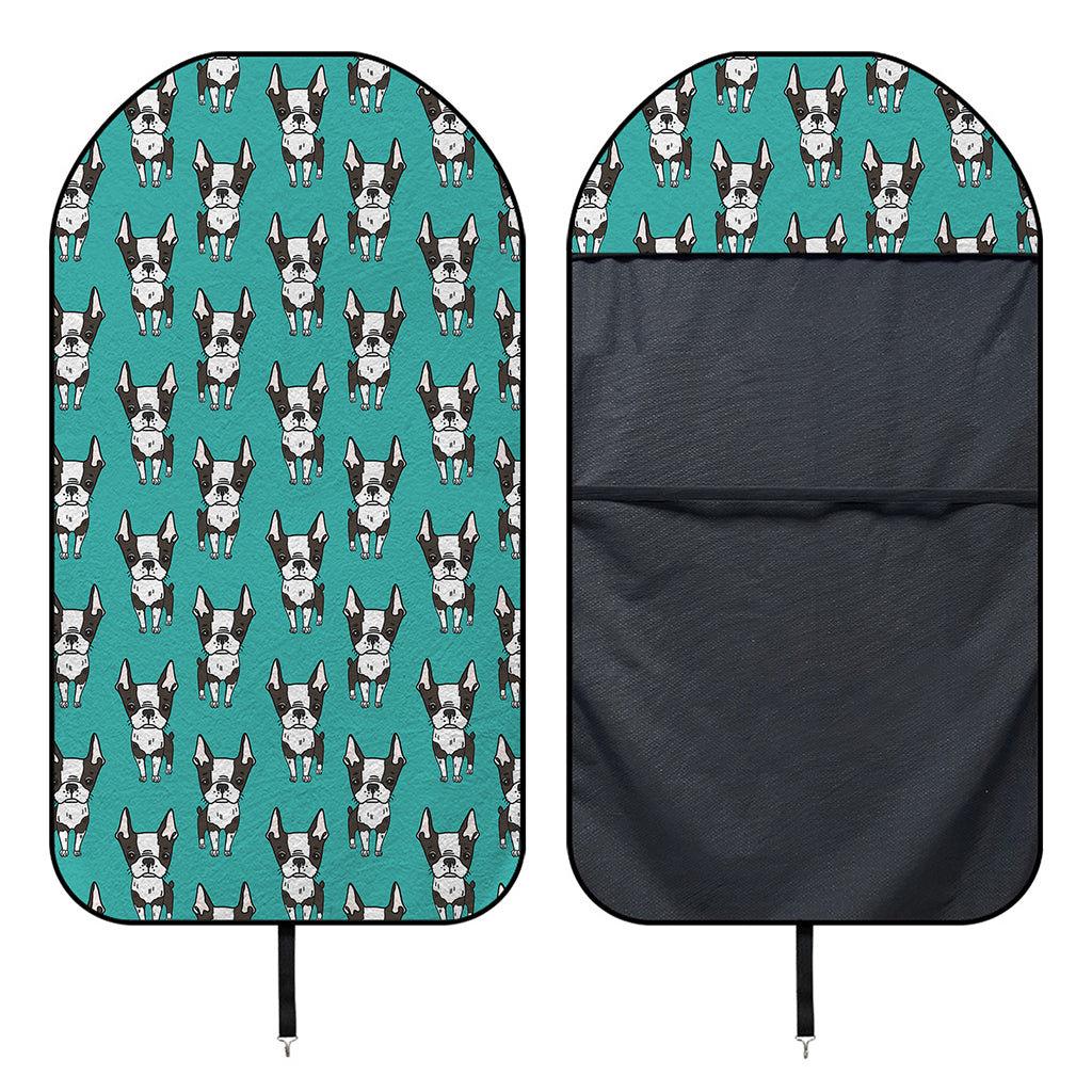 Cartoon Boston Terrier Pattern Print Waterproof Car Seat Cover