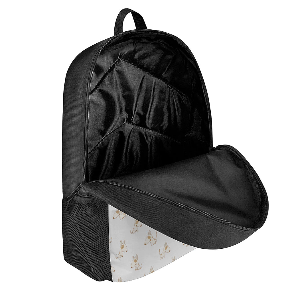 Cartoon Bull Terrier Pattern Print 17 Inch Backpack