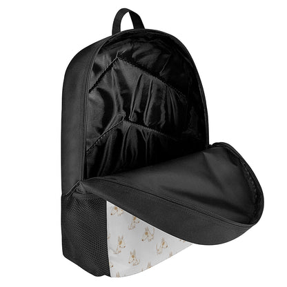 Cartoon Bull Terrier Pattern Print 17 Inch Backpack