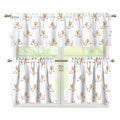 Cartoon Bull Terrier Pattern Print 3 Piece Kitchen Curtains