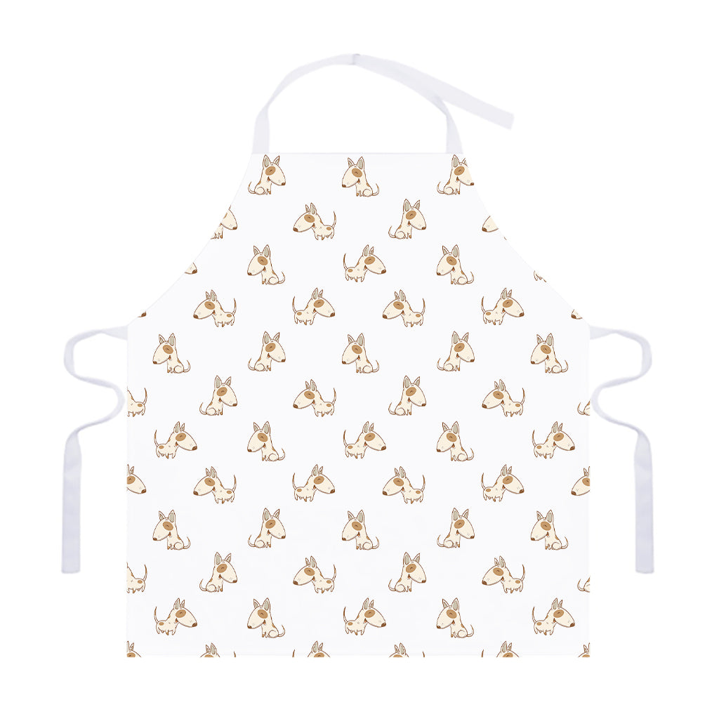 Cartoon Bull Terrier Pattern Print Adjustable Apron