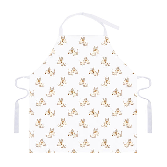 Cartoon Bull Terrier Pattern Print Adjustable Apron