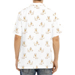 Cartoon Bull Terrier Pattern Print Aloha Shirt