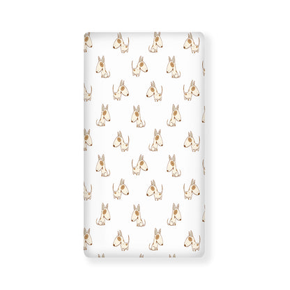 Cartoon Bull Terrier Pattern Print Baby Crib Sheet
