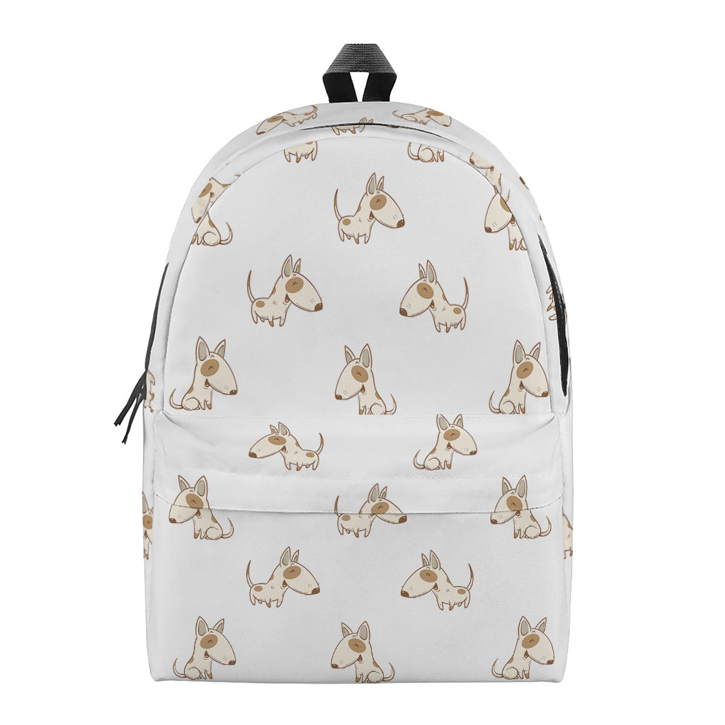 Cartoon Bull Terrier Pattern Print Backpack