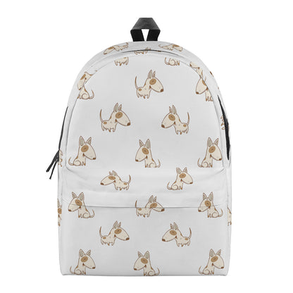 Cartoon Bull Terrier Pattern Print Backpack