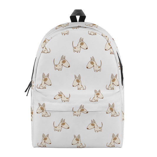 Cartoon Bull Terrier Pattern Print Backpack