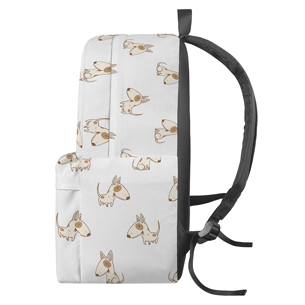Cartoon Bull Terrier Pattern Print Backpack