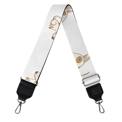 Cartoon Bull Terrier Pattern Print Bag Strap