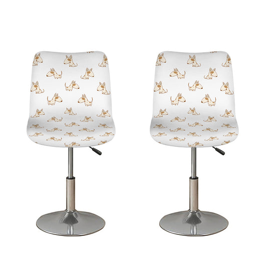 Cartoon Bull Terrier Pattern Print Bar Stool Covers