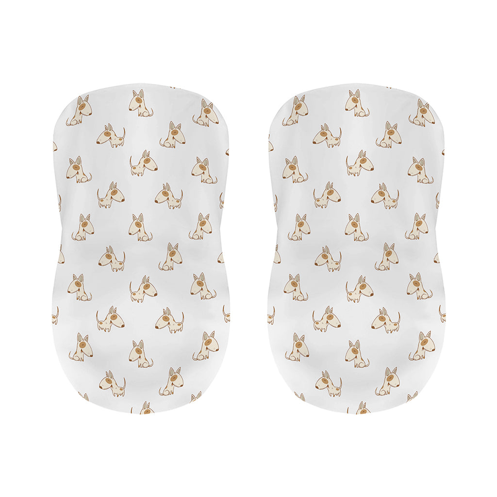 Cartoon Bull Terrier Pattern Print Bar Stool Covers