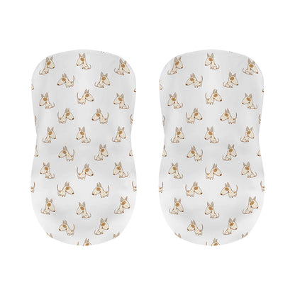 Cartoon Bull Terrier Pattern Print Bar Stool Covers