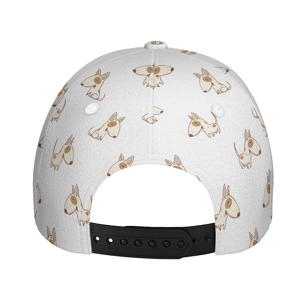Cartoon Bull Terrier Pattern Print Baseball Cap