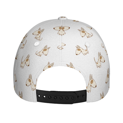 Cartoon Bull Terrier Pattern Print Baseball Cap