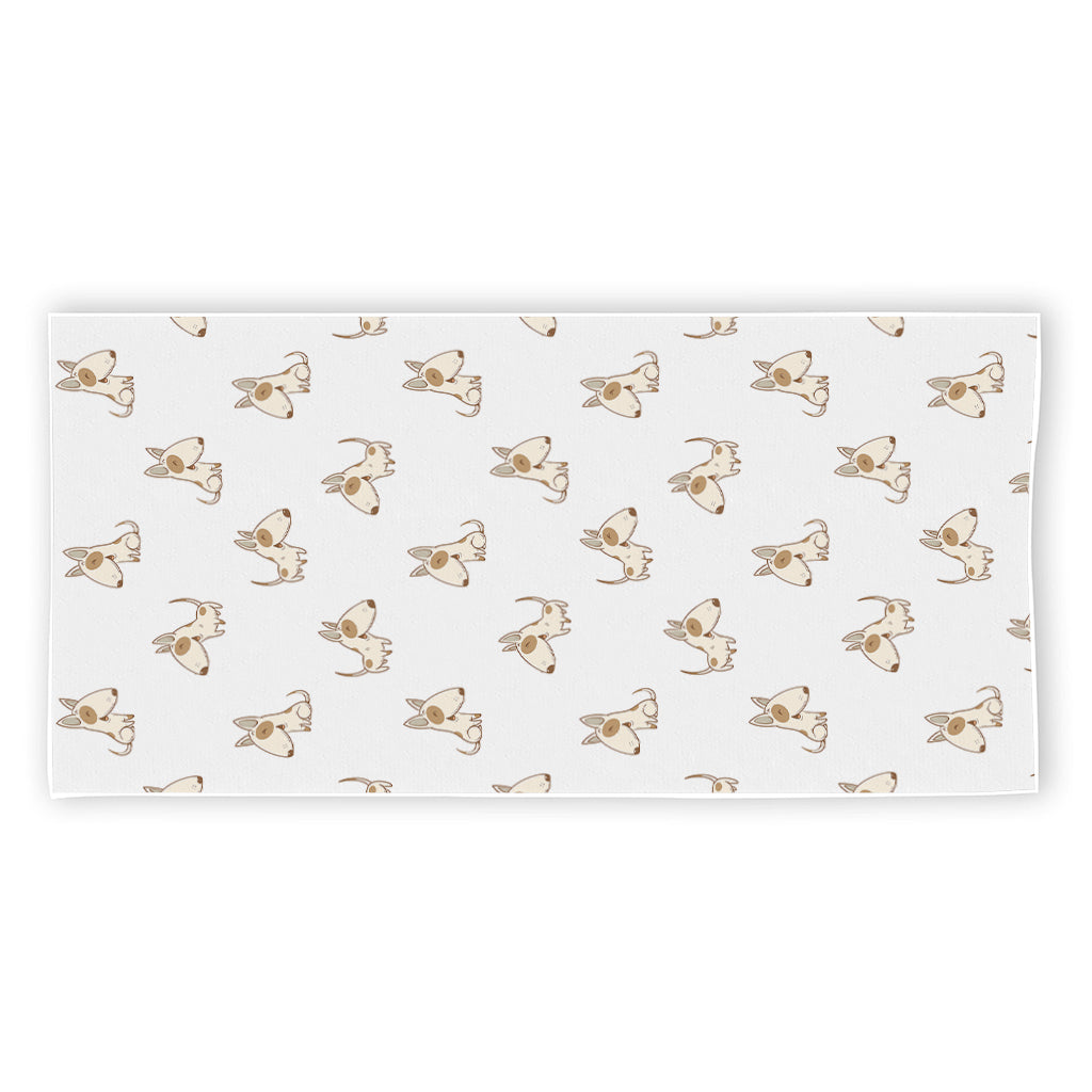 Cartoon Bull Terrier Pattern Print Beach Towel