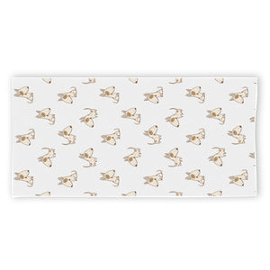 Cartoon Bull Terrier Pattern Print Beach Towel