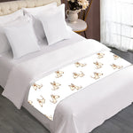 Cartoon Bull Terrier Pattern Print Bed Runner