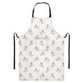 Cartoon Bull Terrier Pattern Print Bib Apron With Pocket