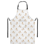 Cartoon Bull Terrier Pattern Print Bib Apron With Pocket