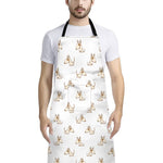 Cartoon Bull Terrier Pattern Print Bib Apron With Pocket