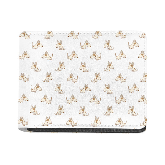 Cartoon Bull Terrier Pattern Print Bifold Wallet