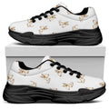 Cartoon Bull Terrier Pattern Print Black Chunky Shoes