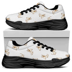 Cartoon Bull Terrier Pattern Print Black Chunky Shoes