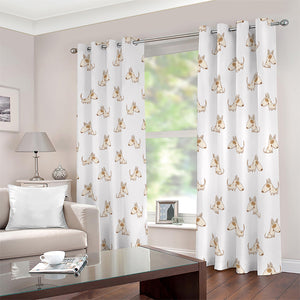 Cartoon Bull Terrier Pattern Print Blackout Grommet Curtains