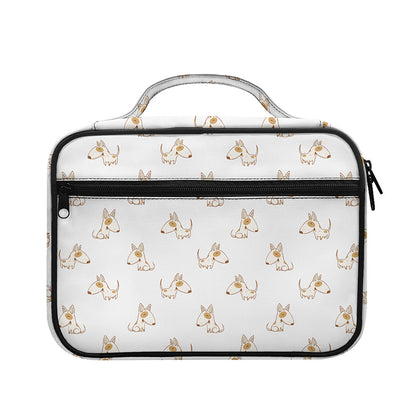 Cartoon Bull Terrier Pattern Print Briefcase Bible Bag