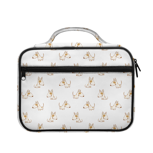 Cartoon Bull Terrier Pattern Print Briefcase Bible Bag