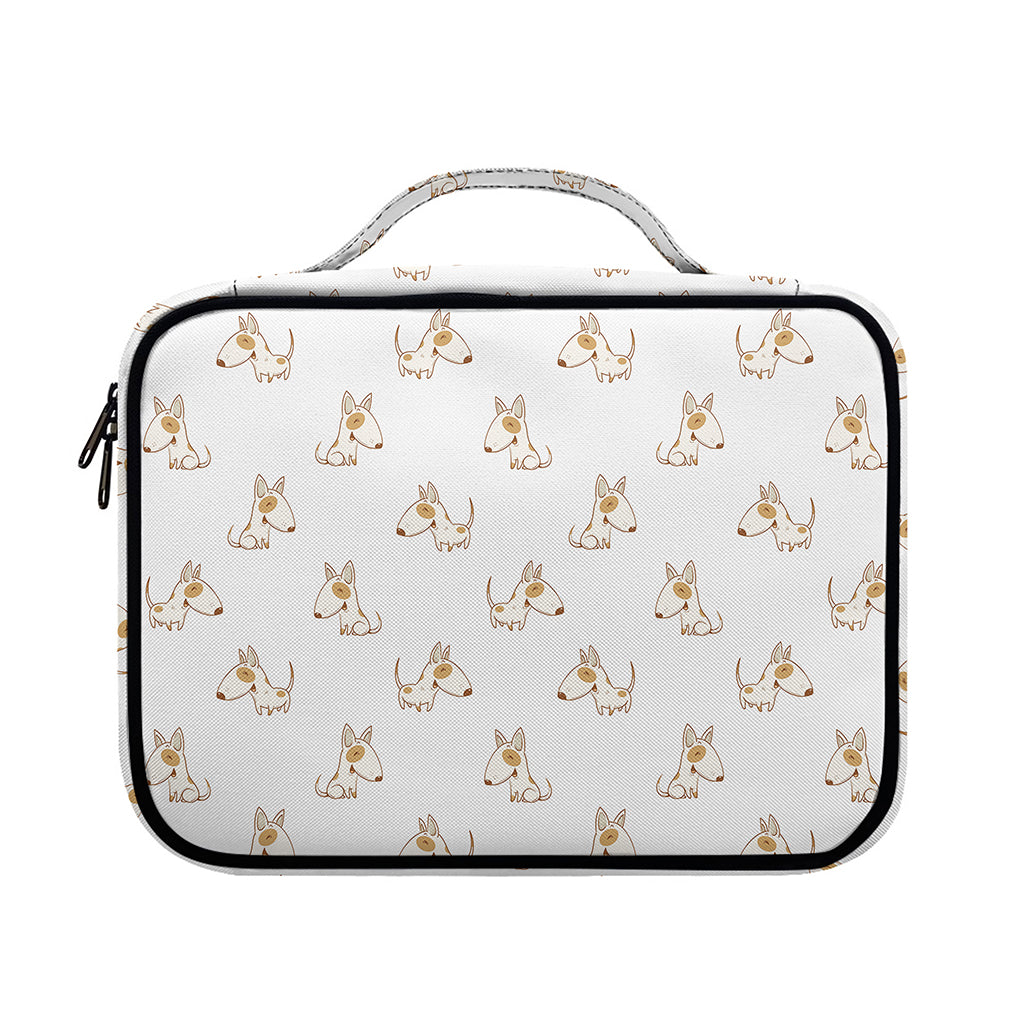 Cartoon Bull Terrier Pattern Print Briefcase Bible Bag