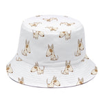 Cartoon Bull Terrier Pattern Print Bucket Hat