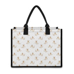 Cartoon Bull Terrier Pattern Print Canvas Tote Bag