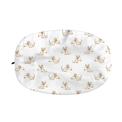 Cartoon Bull Terrier Pattern Print Car Side Mirror Covers