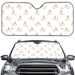 Cartoon Bull Terrier Pattern Print Car Windshield Sun Shade