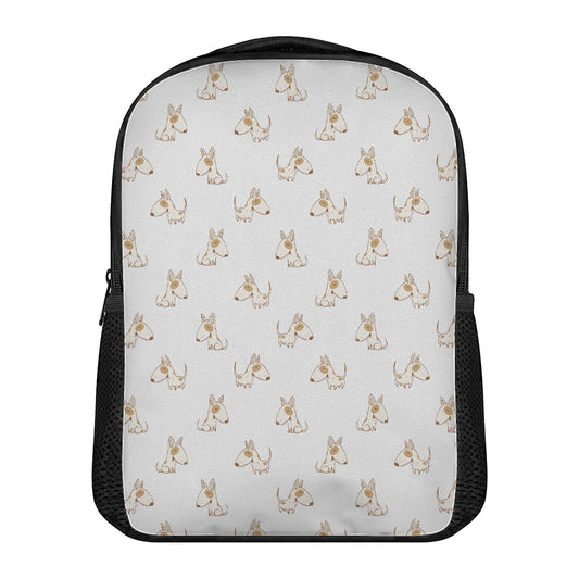 Cartoon Bull Terrier Pattern Print Casual Backpack