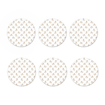 Cartoon Bull Terrier Pattern Print Coaster Set