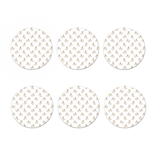 Cartoon Bull Terrier Pattern Print Coaster Set